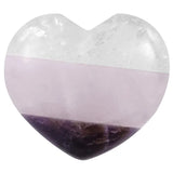 Natural Mixed Crystal Heart Shaped Carved Healing Chakra Stone
