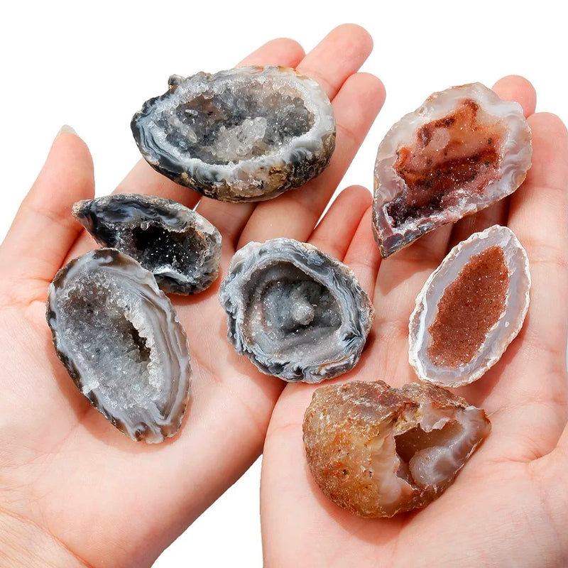 Raw Crystals Druzy Half Agate Geode Mineral Gemstone Specimen