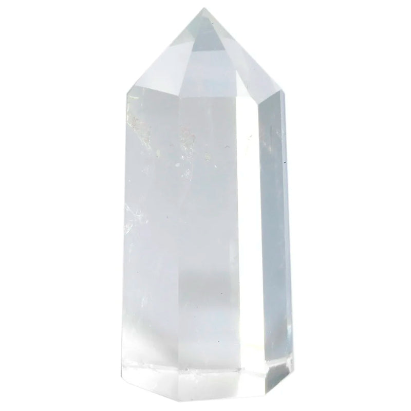 Natural Rock Quartz Crystal Point Faceted Prism Wand Healing Reiki Stone