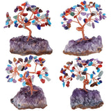 Natural Rough Amethyst Base Luck Money Tree Reiki Healing Crystal