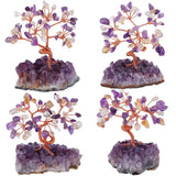 Natural Rough Amethyst Base Luck Money Tree Reiki Healing Crystal