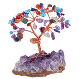 Natural Rough Amethyst Base Luck Money Tree Reiki Healing Crystal