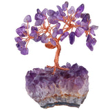 Natural Rough Amethyst Base Luck Money Tree Reiki Healing Crystal
