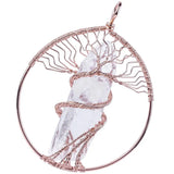 Quartz Column Pendant Wire Wrapped Tree Of Life Charms DIY Necklace
