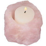 Rose Quartz Candlestick Irregular Candle Holder Home Decor