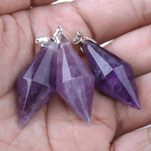 Natural Stone Symmetry Cone Pendant Necklace Healing Crystal Pendulum