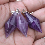 Natural Stone Symmetry Cone Pendant Necklace Healing Crystal Pendulum