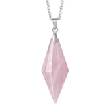 Natural Stone Symmetry Cone Pendant Necklace Healing Crystal Pendulum