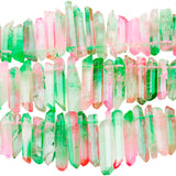 Titanium Coated Crystal Points Sticks Bars 15 inch Strand