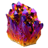 Titanium Coated Crystal Quartz Purple Cluster Geode Druzy Specimen