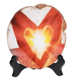 Natural Agate Slices with Stand, Skull Love Heart Pattern Decor