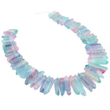 Pink Titanium Coated Quartz Crystal Points 16" Strand