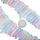 Pink Titanium Coated Quartz Crystal Points 16" Strand