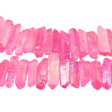 Pink Titanium Coated Quartz Crystal Points 16"
