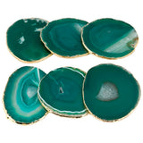 Agate Slices Crystal Coaster Cup Mat Plated Edges Home Decor