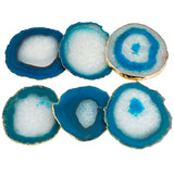 Agate Slices Crystal Coaster Cup Mat Plated Edges Home Decor