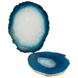Agate Slices Crystal Coaster Cup Mat Plated Edges Home Decor
