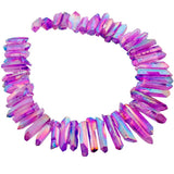 Purple Titanium Coated Quartz Crystal Points 16' Strand
