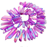 Purple Titanium Coated Quartz Crystal Points 16' Strand