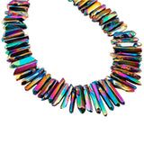Rainbow Titanium Coated Quartz Crystal Points 16in Strand