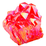 Red Titanium Coated Crystal Rock Quartz Cluster Geode Druzy Gem Stone