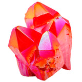 Red Titanium Coated Crystal Rock Quartz Cluster Geode Druzy Gem Stone
