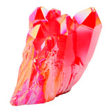 Red Titanium Coated Crystal Rock Quartz Cluster Geode Druzy Gem Stone