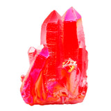 Red Titanium Coated Crystal Rock Quartz Cluster Geode Druzy Gem Stone