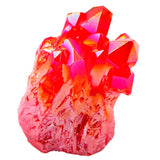 Red Titanium Coated Crystal Rock Quartz Cluster Geode Druzy Gem Stone