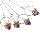 Reiki 7 Chakra Stone Pyramid & Rock Quartz Hexagon Pendulum
