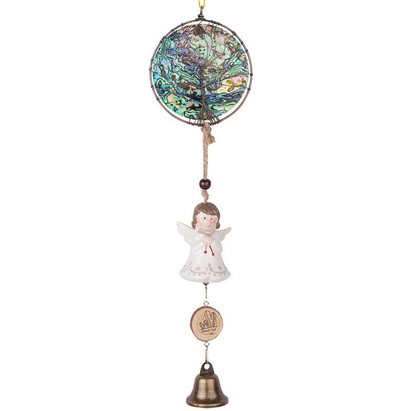 Reiki Abalone Shell Tree Of Life Ceramics Angel Deer Bells Wind Chimes