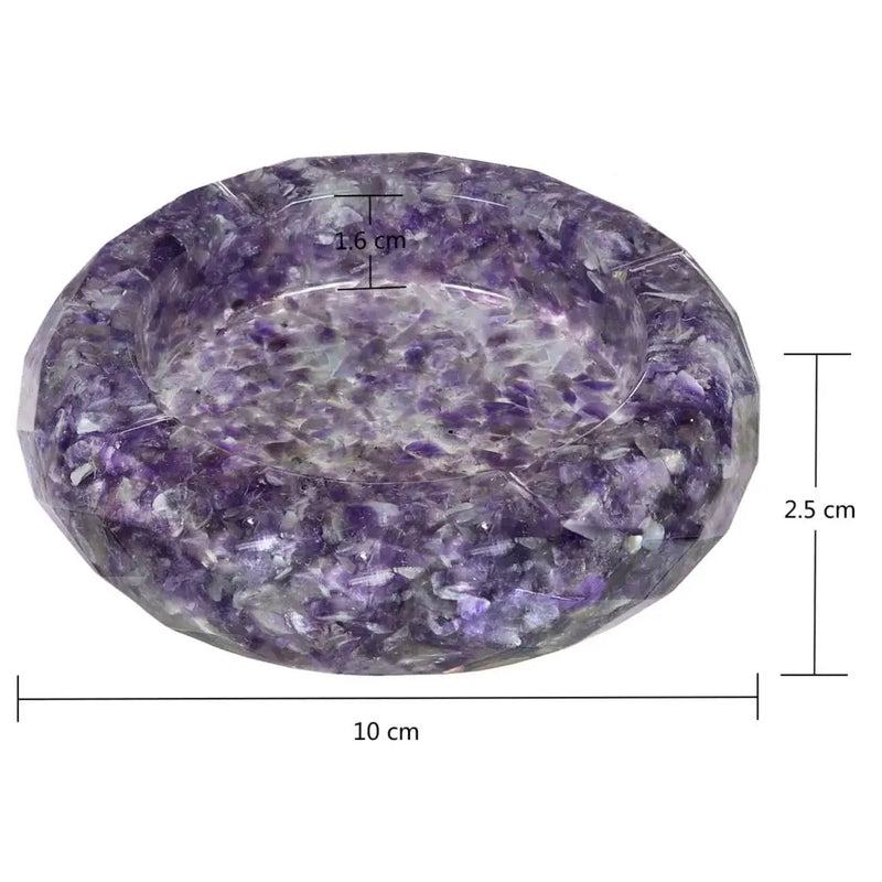 Reiki Amethyst Resin Ashtray Flower Plant Pot Jewelry Tray Home Decor