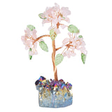 Reiki Green Glass Leaf Crystal Money Tree Quartz Cluster Base
