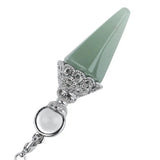 Reiki Crystal Pendulum 7 Chakra Gemstone Point Wicca Jewelry