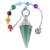 Reiki Crystal Pendulum 7 Chakra Gemstone Point Wicca Jewelry