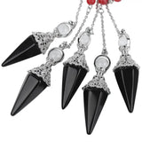 Reiki Crystal Pendulum 7 Chakra Gemstone Point Wicca Jewelry