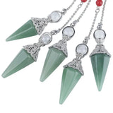Reiki Crystal Pendulum 7 Chakra Gemstone Point Wicca Jewelry