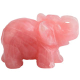 Rose Quartz Crystal Elephant Animal Healing Chakra Figurine 2''