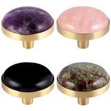 Round Crystal Drawer Pulls Knobs, Reiki Gem Stone Cabinet Handles