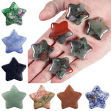Set of 5 Healing Crystal Star Worry Stones Pocket Stone Hand Carved