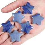Set of 5 Healing Crystal Star Worry Stones Pocket Stone Hand Carved