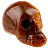 Tiger's Eye Stone Skull Statue Healing Reiki Pocket Figurine