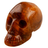 Tiger's Eye Stone Skull Statue Healing Reiki Pocket Figurine