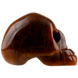 Tiger's Eye Stone Skull Statue Healing Reiki Pocket Figurine