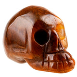 Tiger's Eye Stone Skull Statue Healing Reiki Pocket Figurine