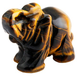 Tiger's Eye Stone Elephant Animal Figurine 2''