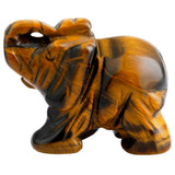 Tiger's Eye Stone Elephant Animal Figurine 2''
