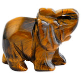 Tiger's Eye Stone Elephant Animal Figurine 2''