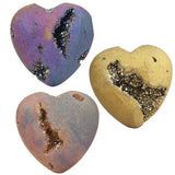 Titanium Coated Agate Druzy Geode Heart Crystal Quartz Gemstone