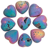 Titanium Coated Agate Druzy Geode Heart Crystal Quartz Gemstone